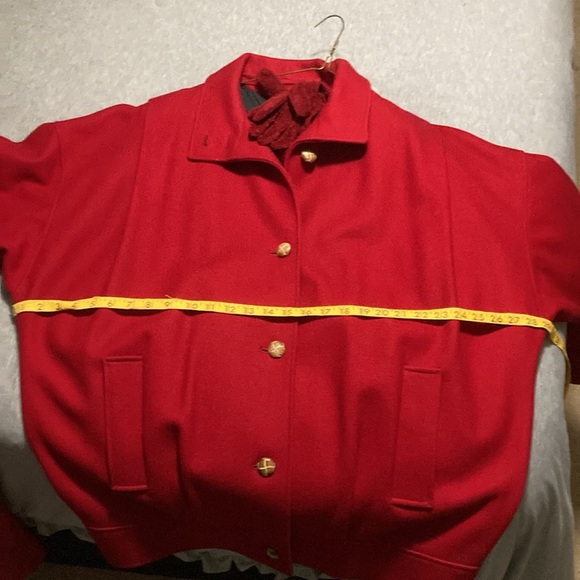J Gallery Vintage Wool Blend Red Peacoat - Picture 13 of 13